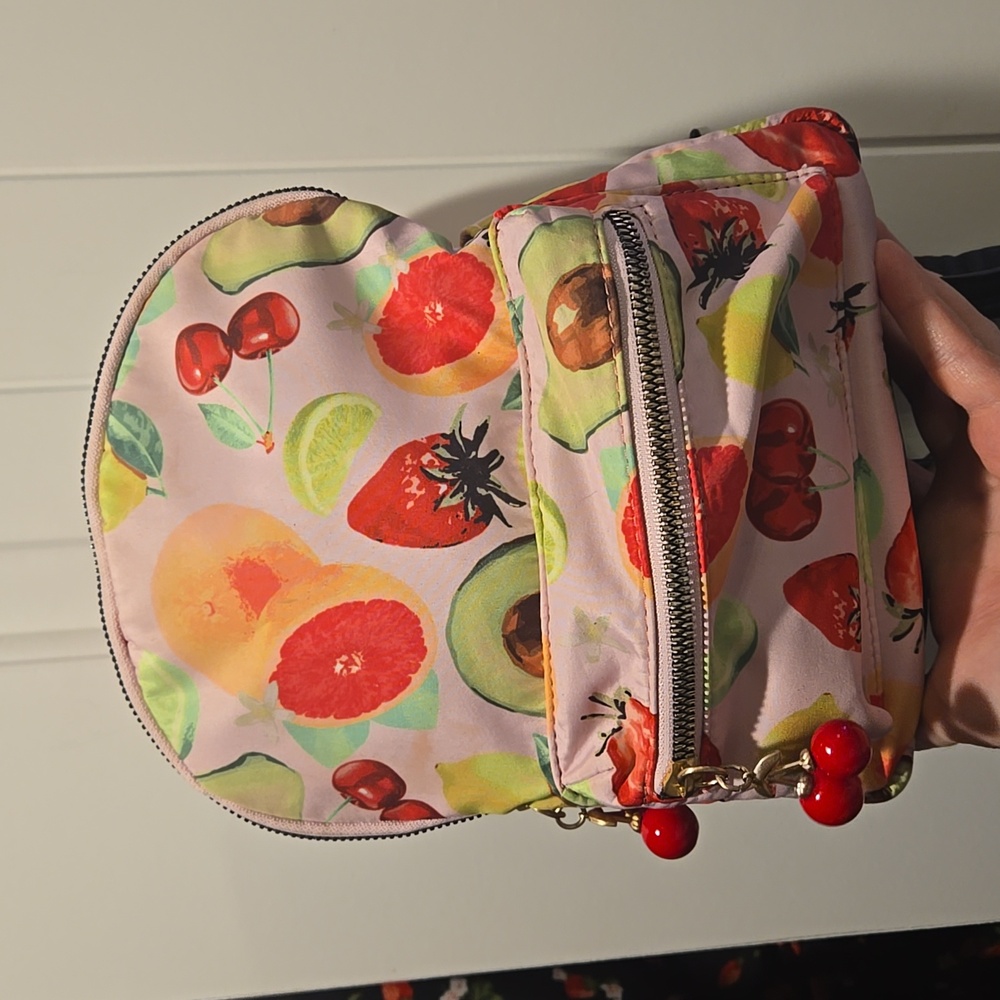 Betsy Johnson fruit strawberry cherry mini backpack purse